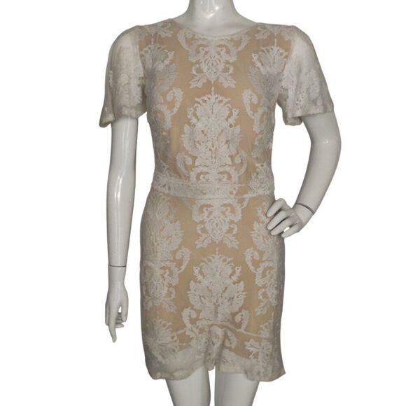 For Love And Lemons Dresses & Skirts - FOR LOVE AND LEMONS Dress, L, Backless, Full Lace/Nude lining, Flutter sleeve